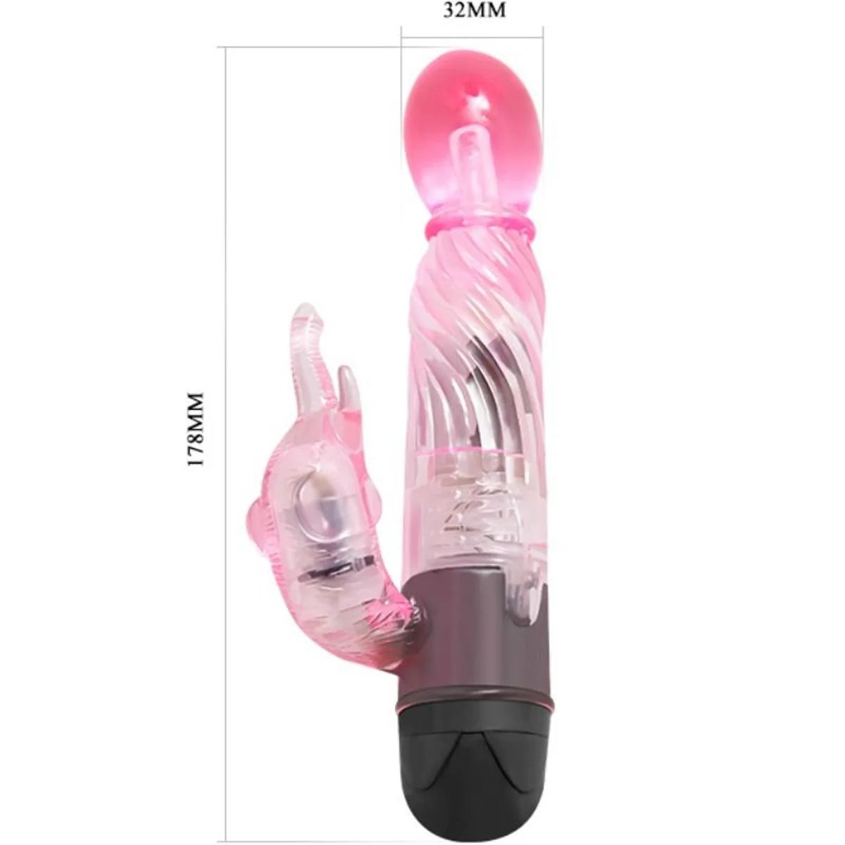 Rabbitvibrator mit Klitorisstimulator im Elefanten-Design