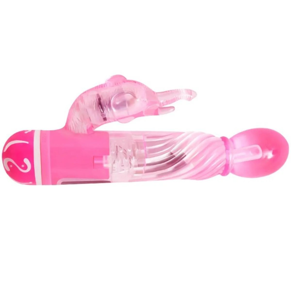 Rabbitvibrator mit Klitorisstimulator in Delphin-Design