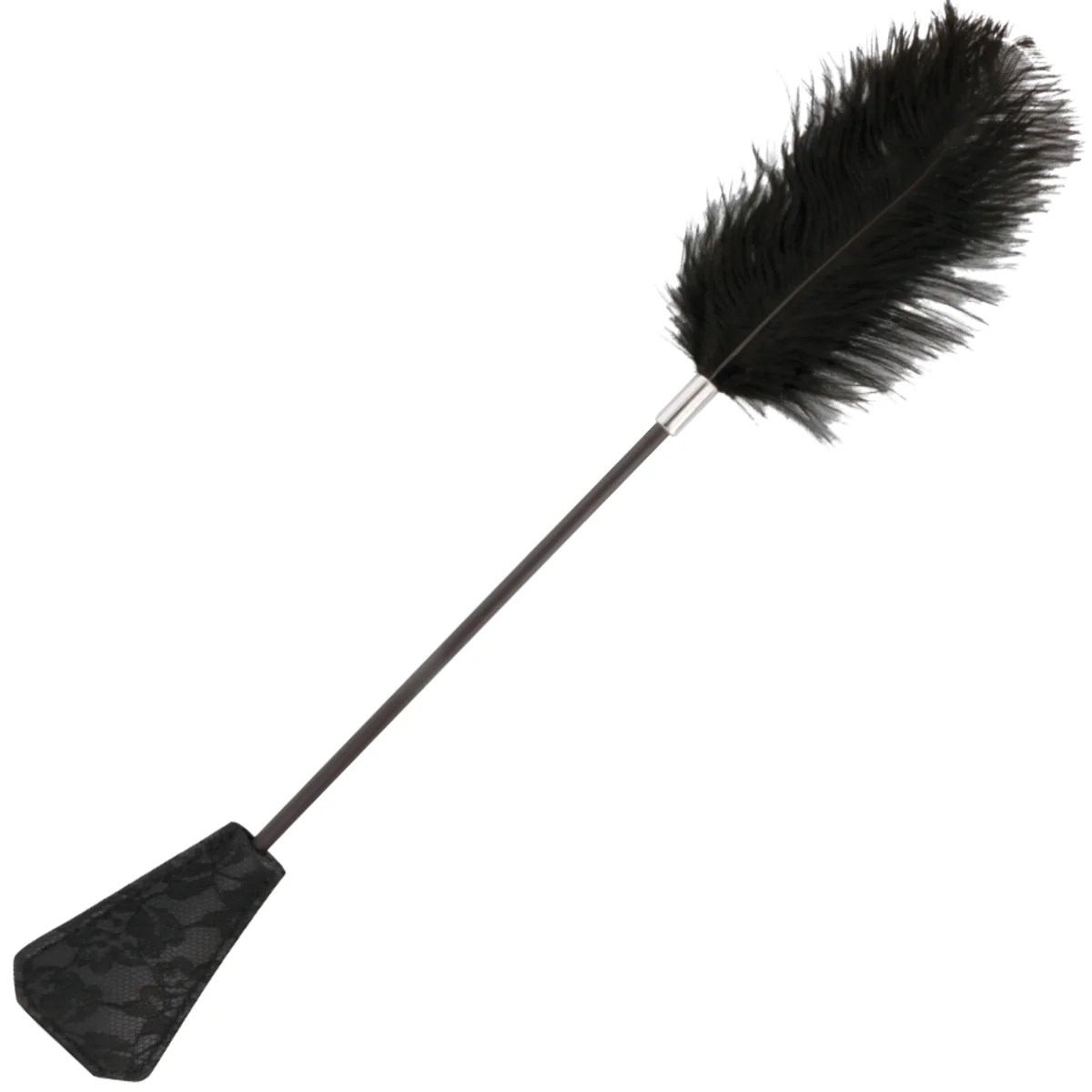 Doppelseitige Peitsche mit Feder, 56cm