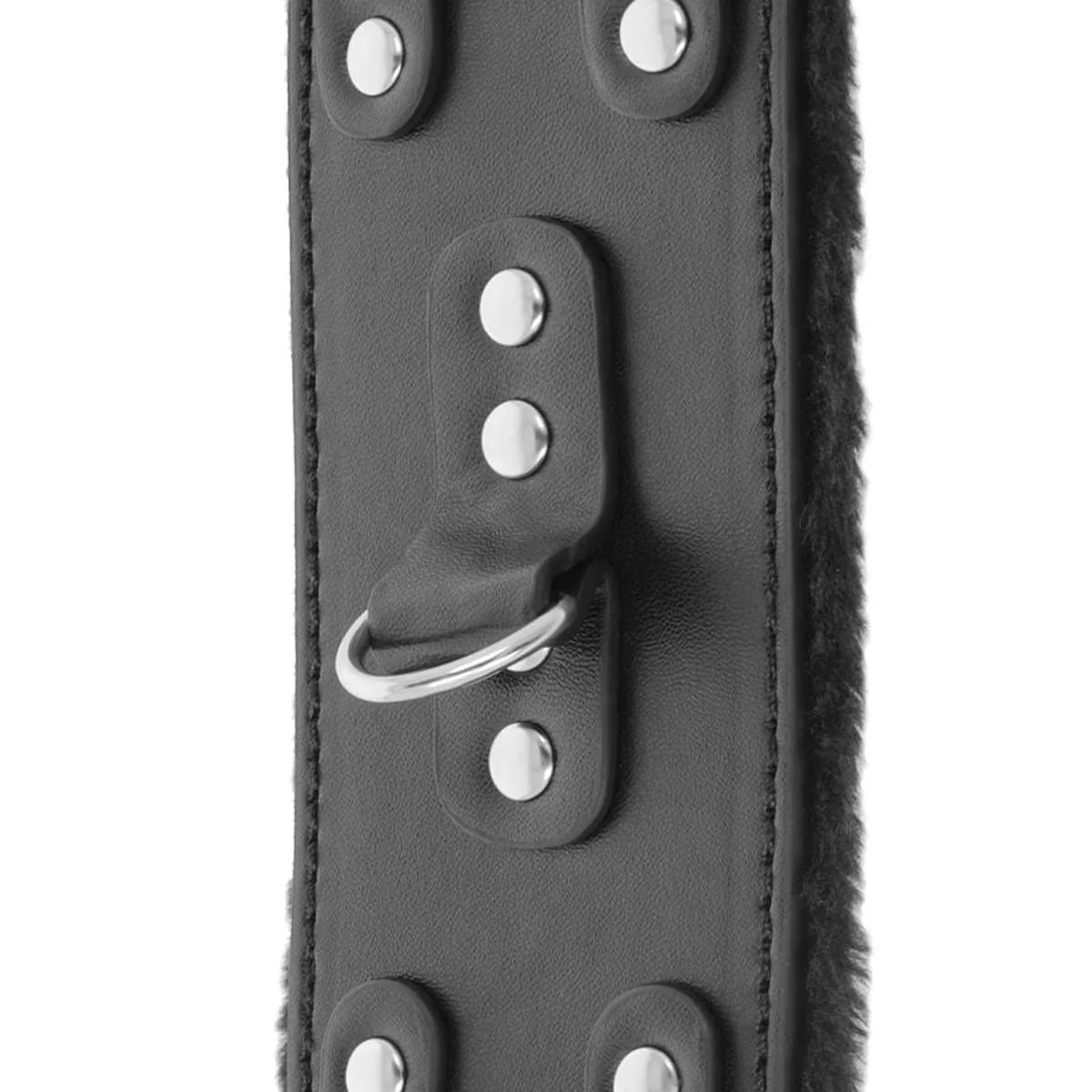 Schwarze Handfesseln mit Plüsch