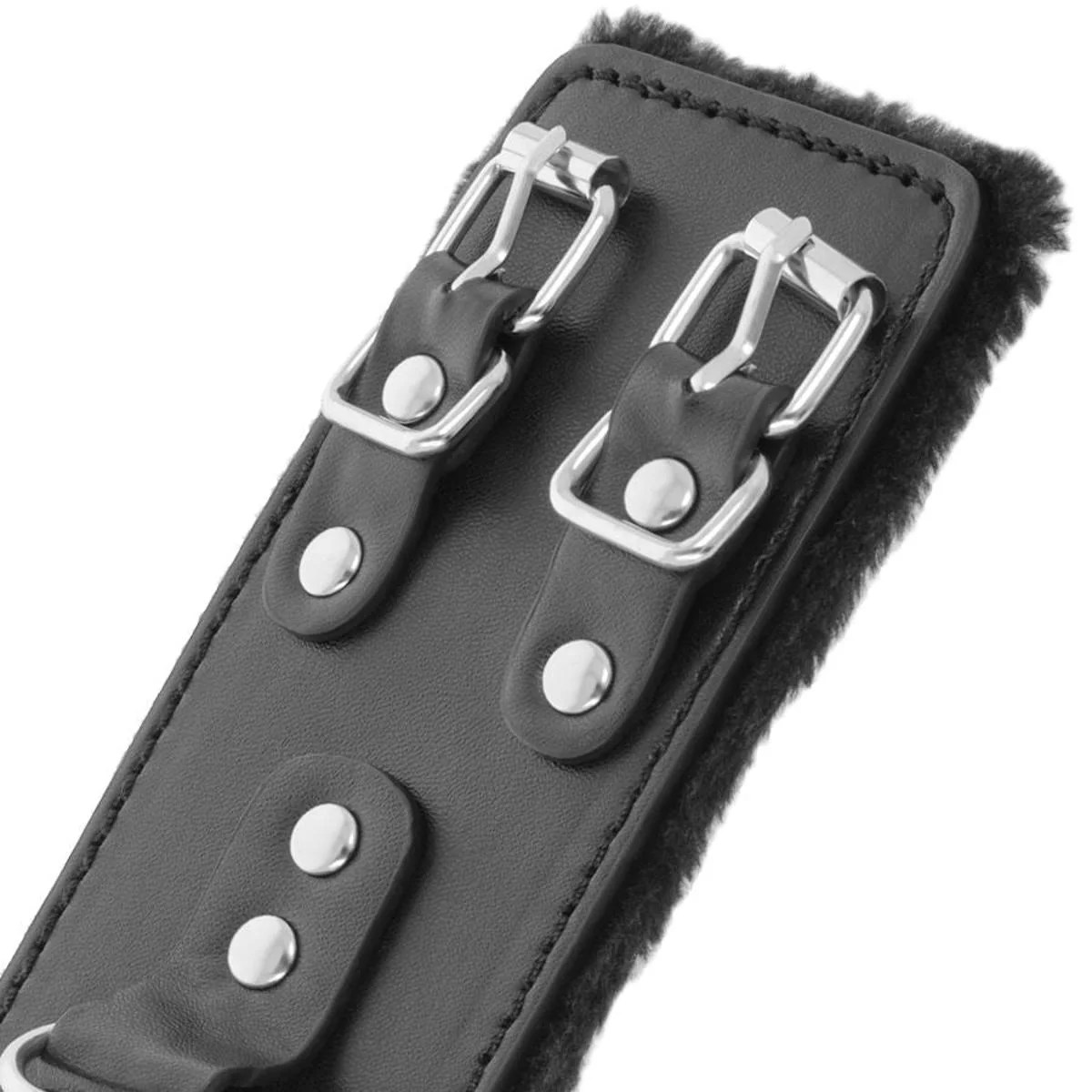 Schwarze Handfesseln mit Plüsch