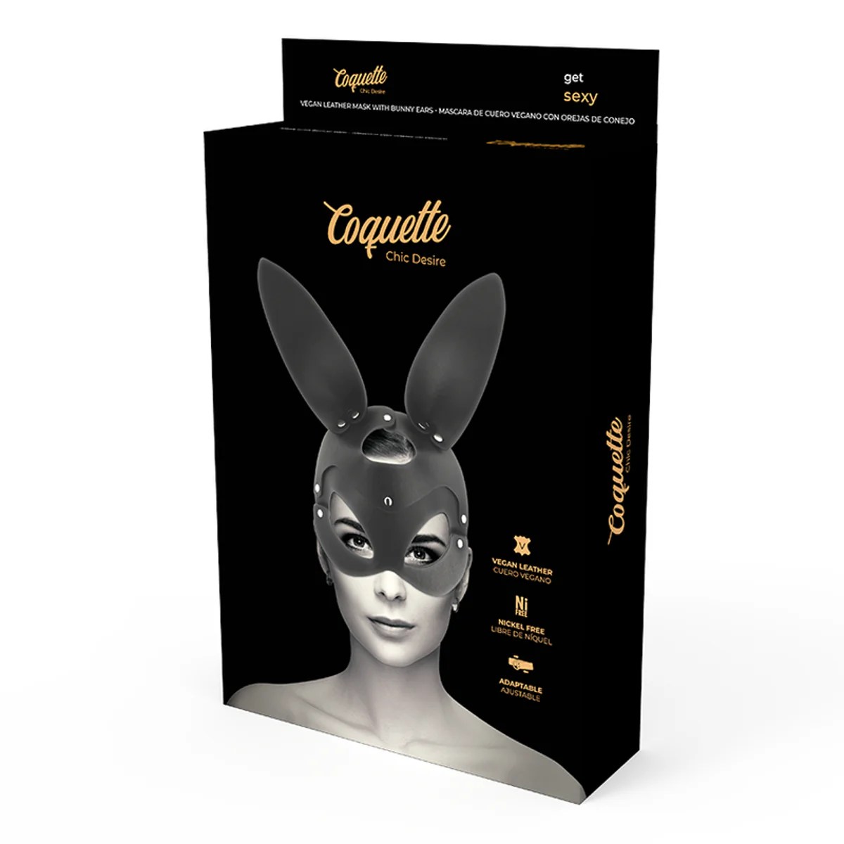 Ledermaske mit Hasen/ Katzenohren