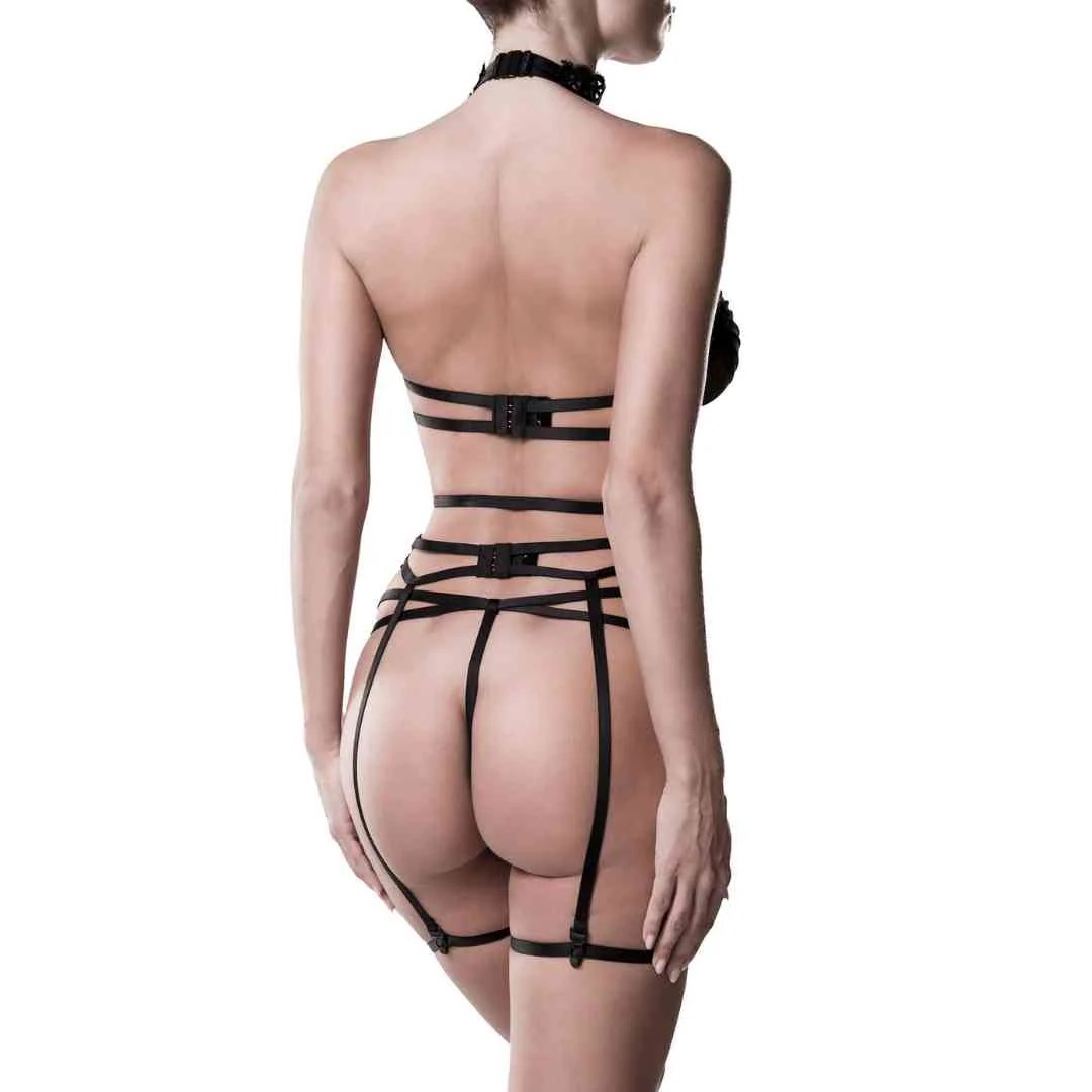 3-tlg.Set aus Bra, String, Strapsgürtel