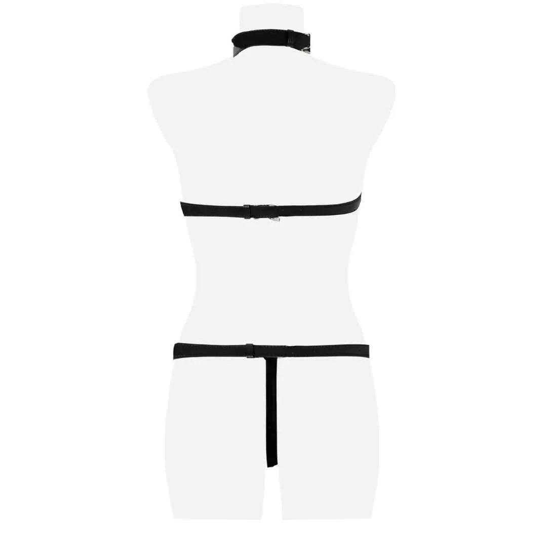 Ketten-Harness-Set mit Handschellen und Maske