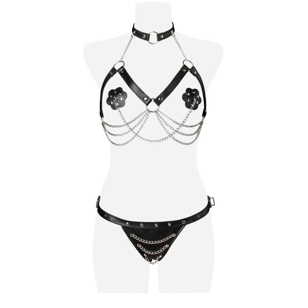 Harness-Ketten-Set mit D-Ring Halsband