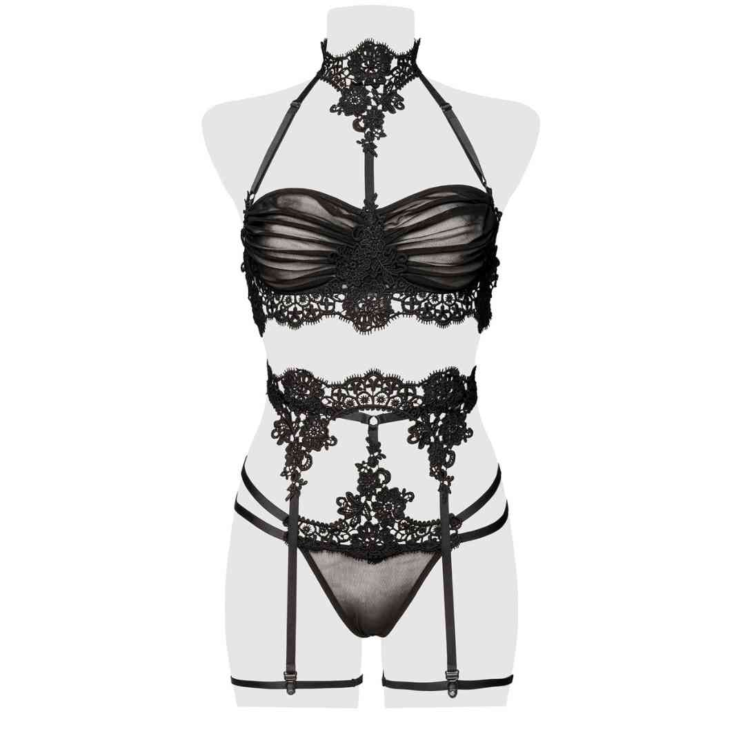3-tlg.Set aus Bra, String, Strapsgürtel