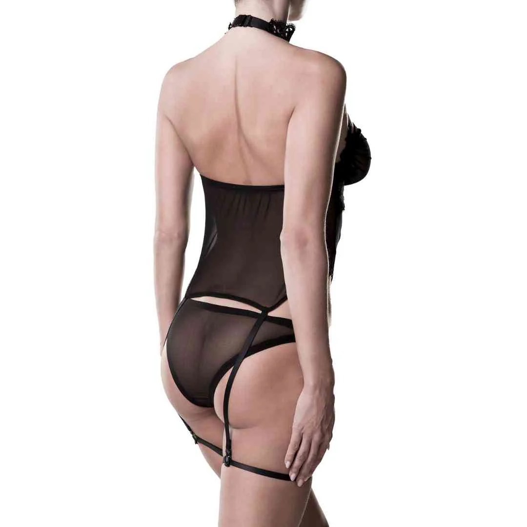Straps-Set mit Häkelspitze und Slip
