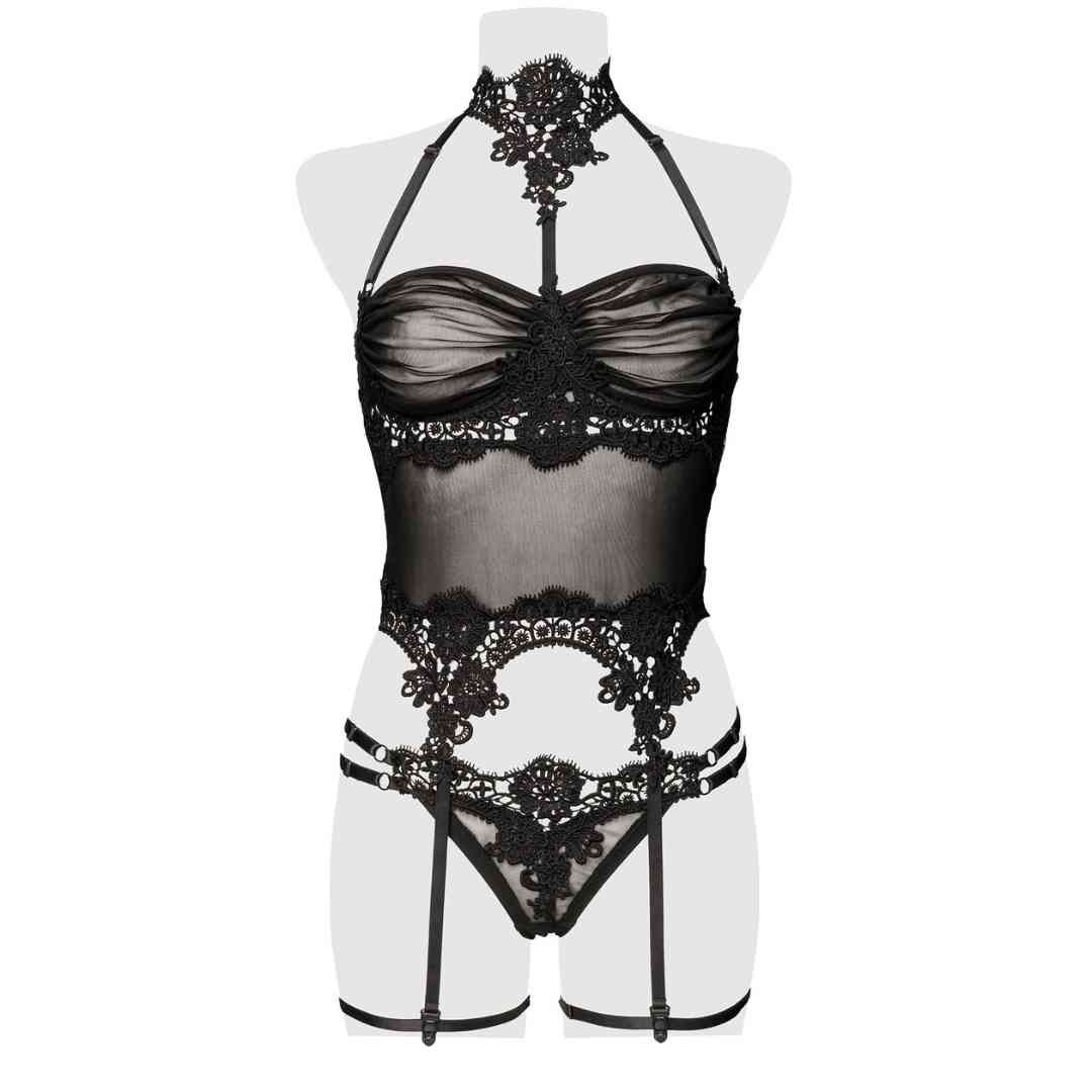 Straps-Set mit Häkelspitze und Slip