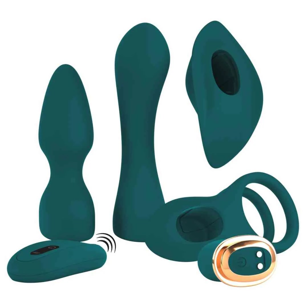 Paarvibrator-Set mit 4 Aufsätzen