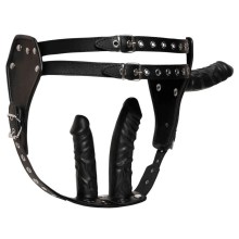 String aus Leder mit 3 Dildos String aus Leder mit 3 Dildos