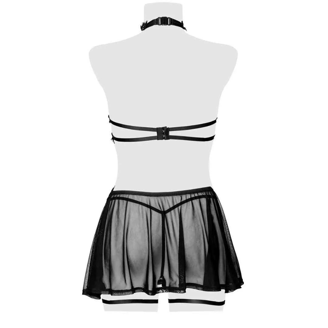Häkelspitze-Röckchen plus Bralette und String