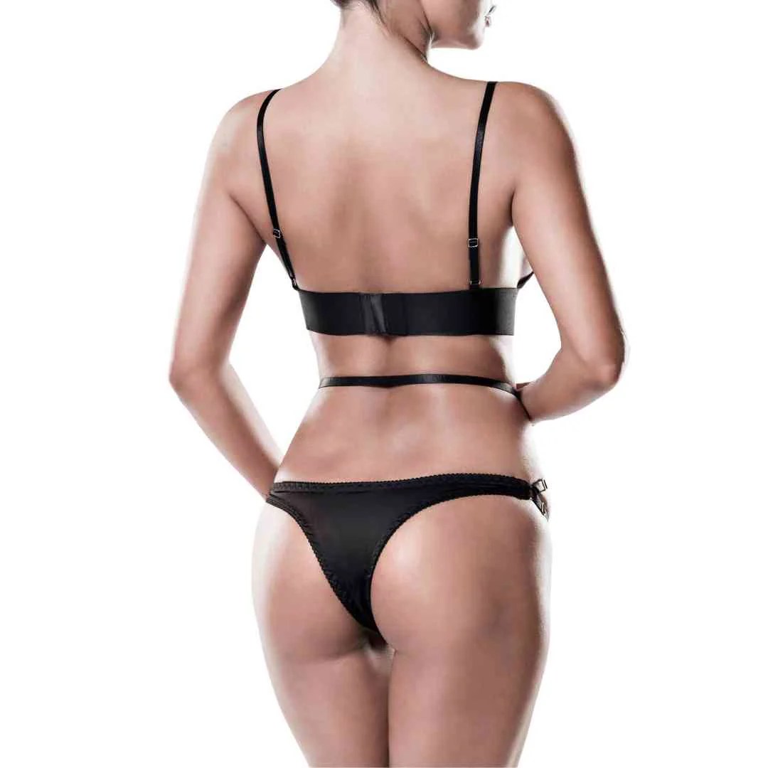 Bralette plus Brazilian Slip mit Zierbändern