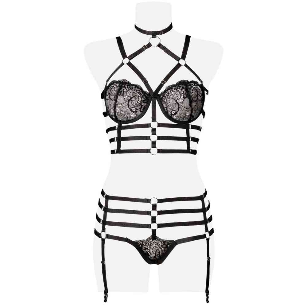 Harness Set aus Spitze und Kunstleder