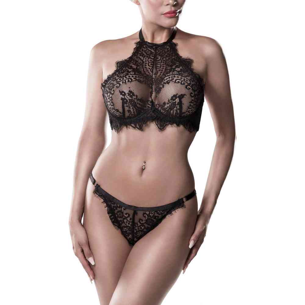Neckholder BH-Set mit Spitze