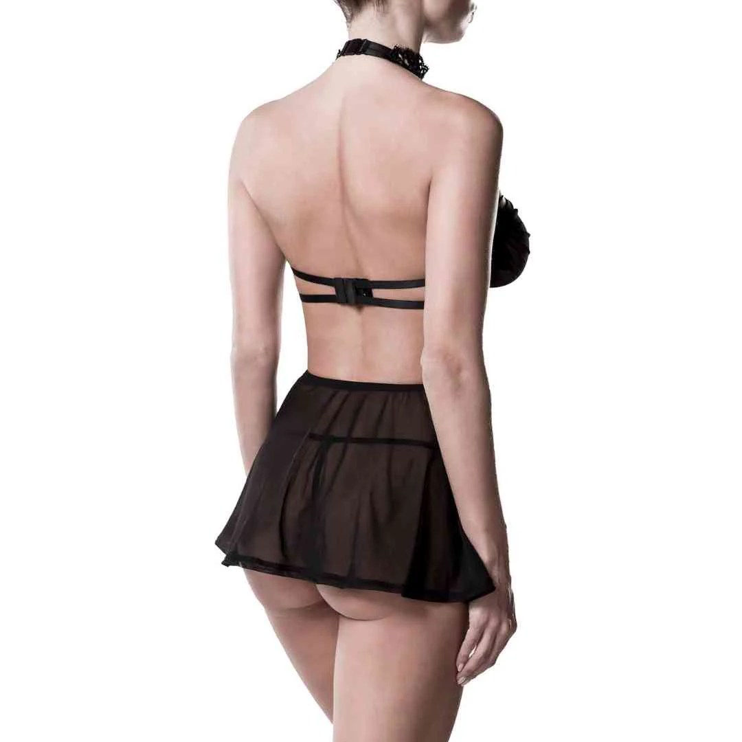 Häkelspitze-Röckchen plus Bralette und String