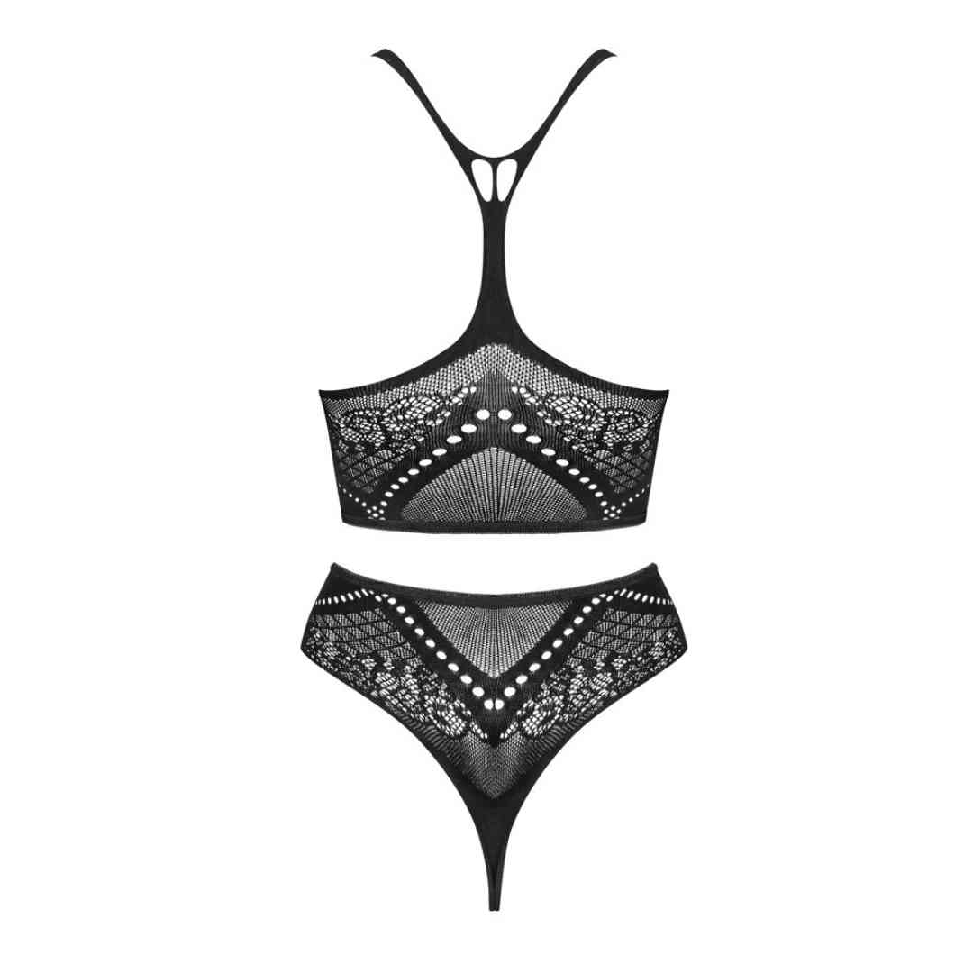 Dessous-Set Ouvert aus Netz in Spitzen-Optik
