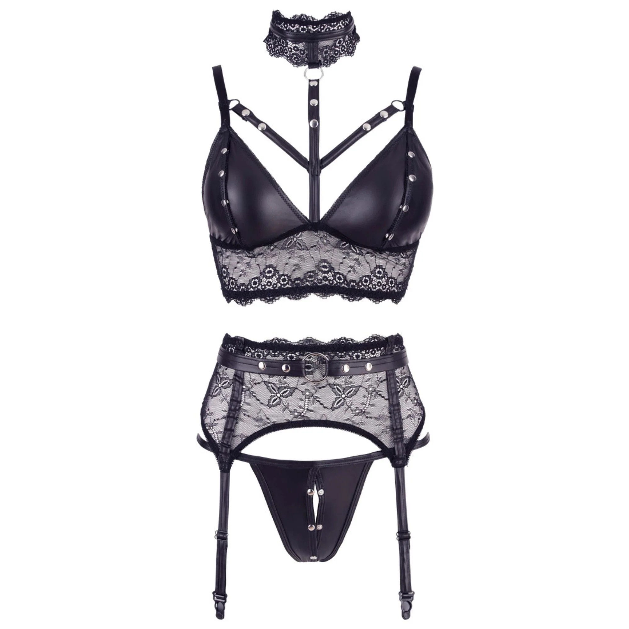 3-teiliges Straps-Set mit Handfesseln