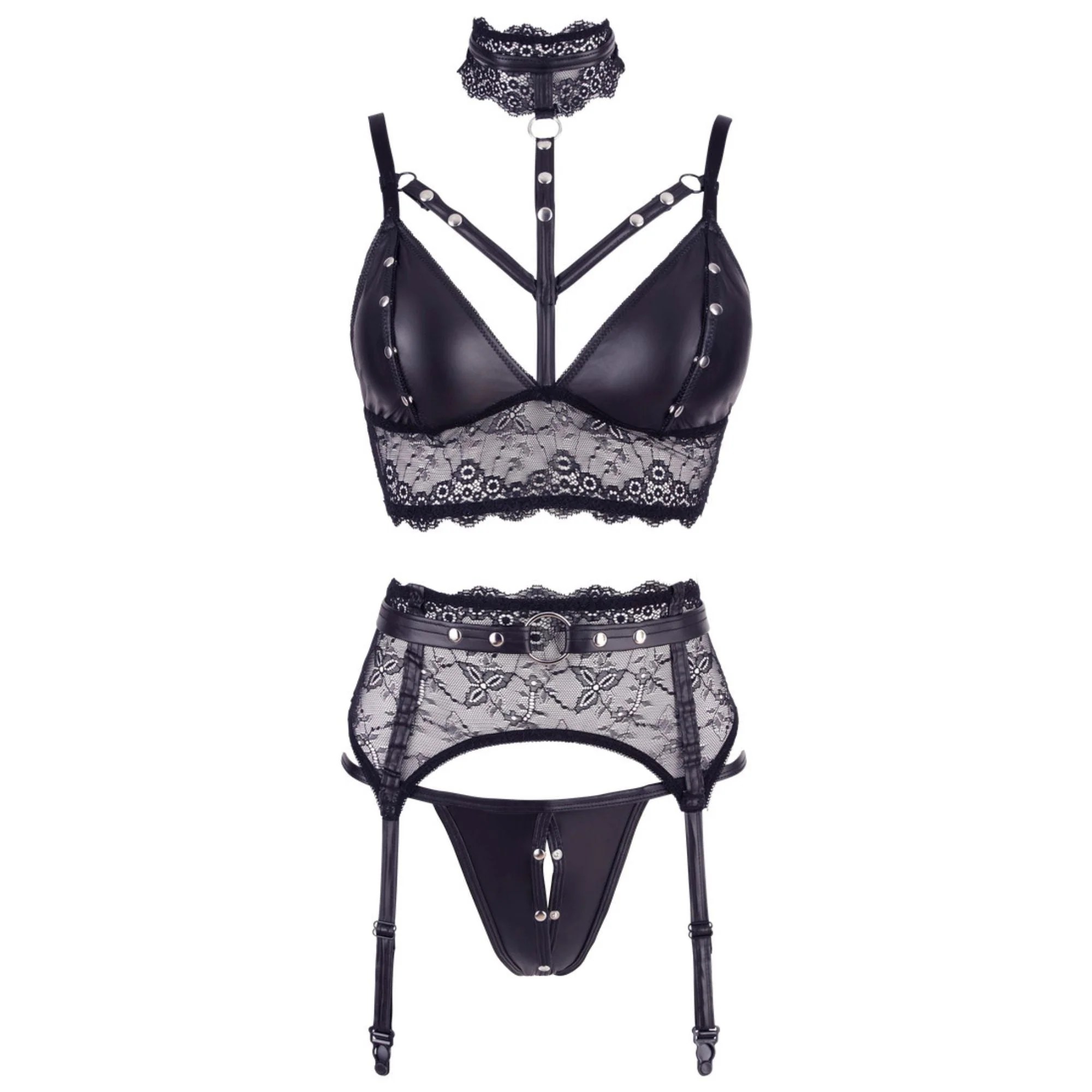 3-teiliges Straps-Set mit Handfesseln