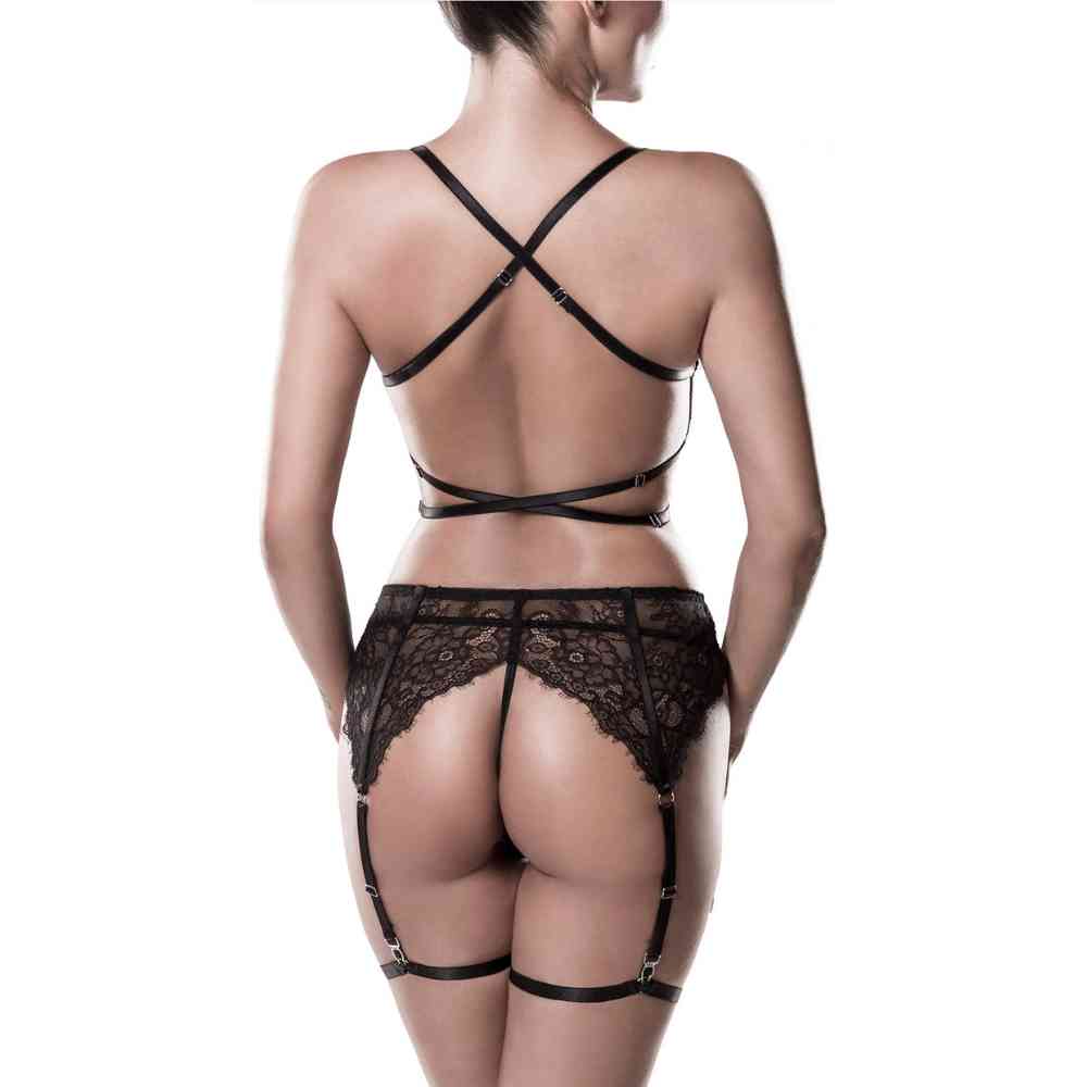 Straps-Set aus Spitze mit Strapsgürtel