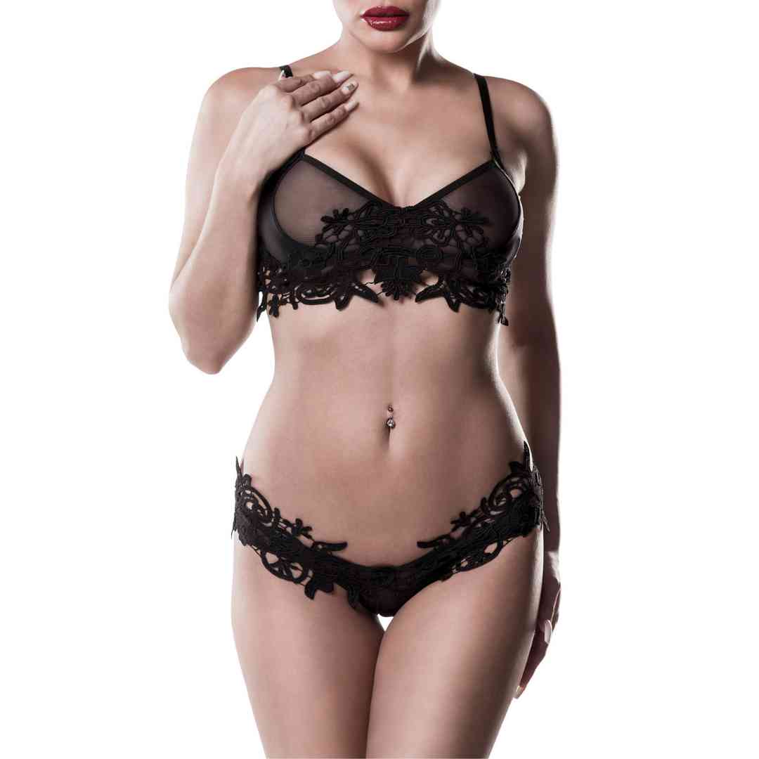 Dessous-Set mit zarter Spitze
