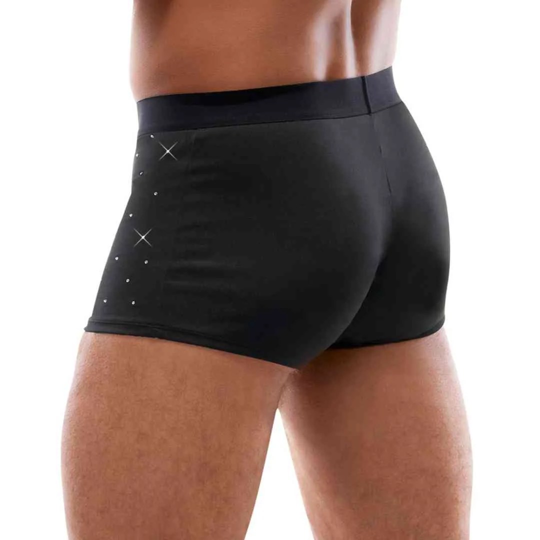 Mikrofaser-Pants mit Strass-Steinchen