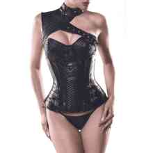 Corsage mit asymmetrischem Schulterteil Corsage mit asymmetrischem Schulterteil