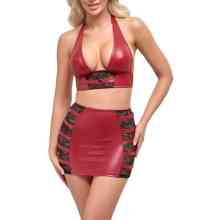 Top & Minirock im roten Wetlook Top & Minirock im roten Wetlook