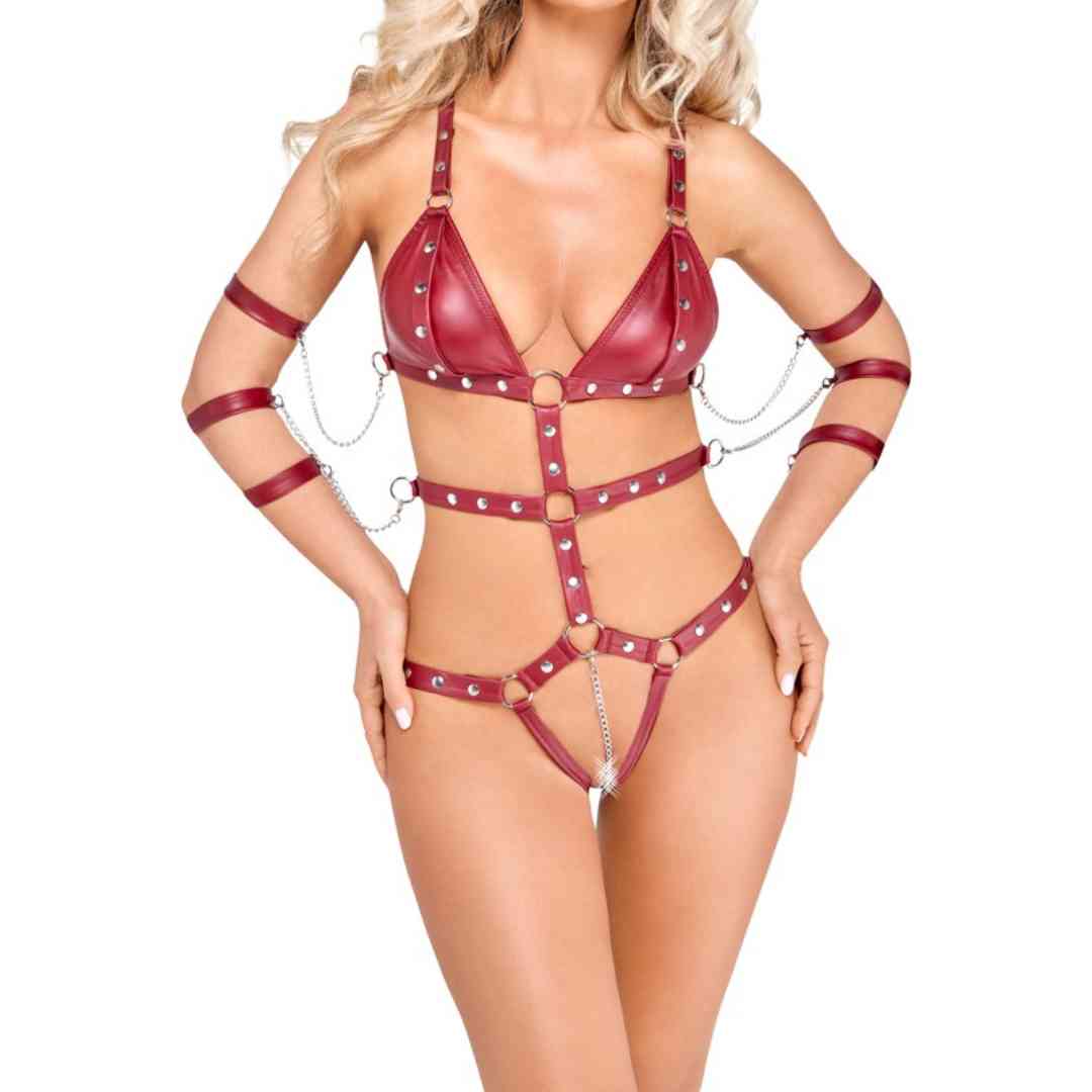 Riemenbody Ouvert mit Fesseln