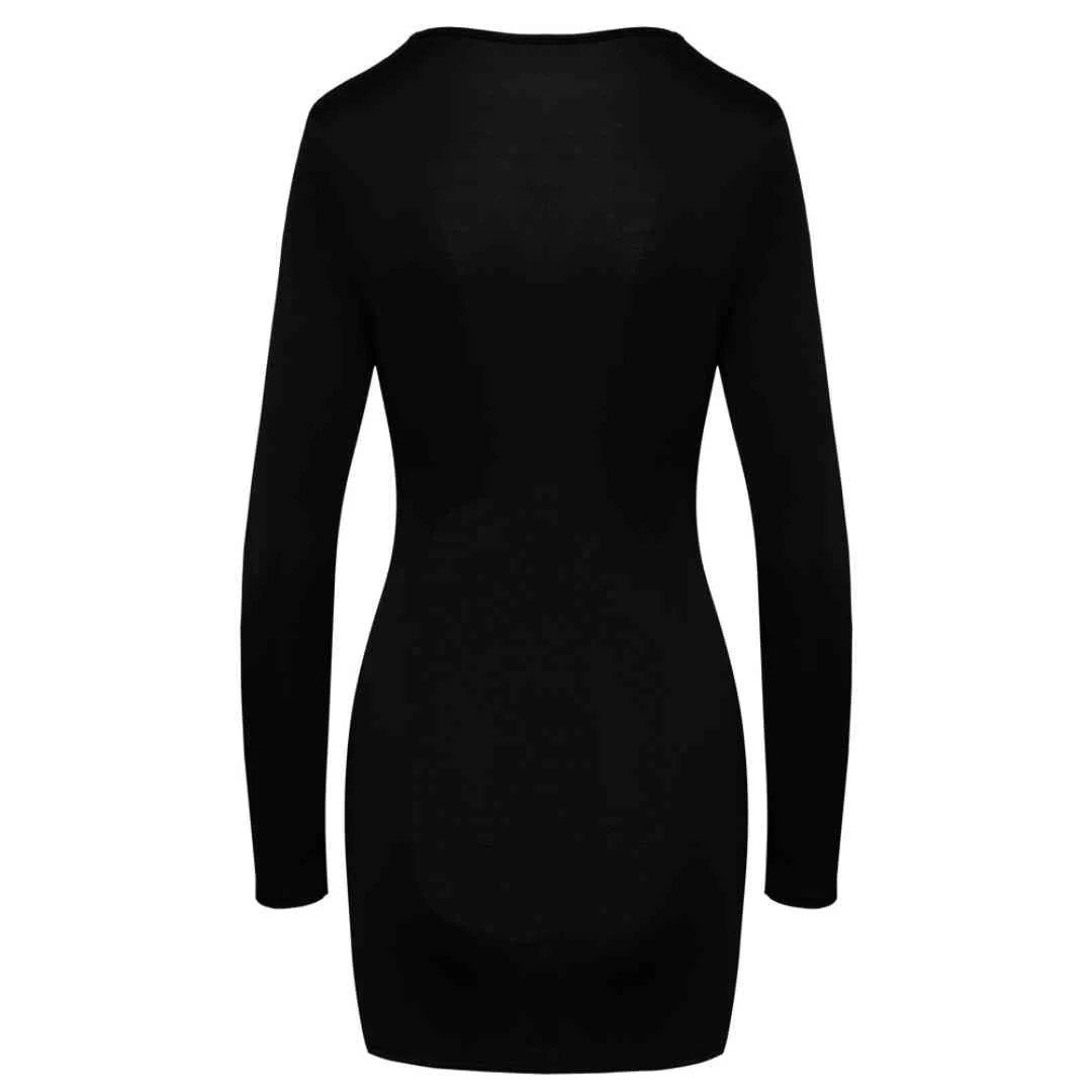 Langarm-Kleid mit gerafften Cut-outs