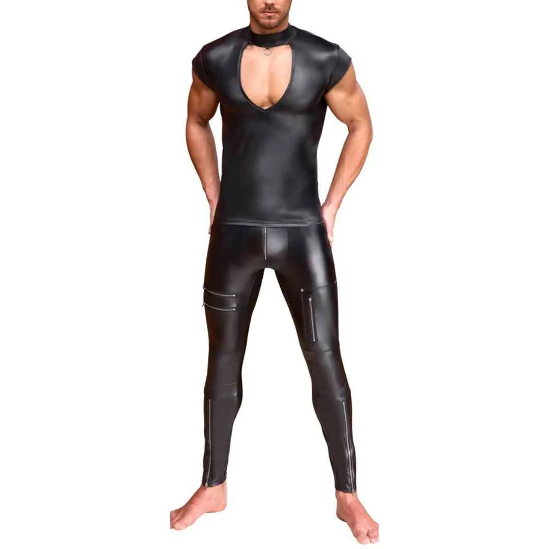 Shirt im Mattlook mit V-Cut-Out