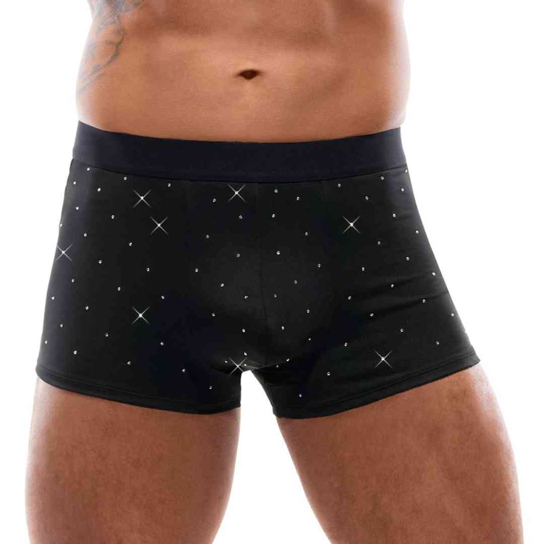 Mikrofaser-Pants mit Strass-Steinchen