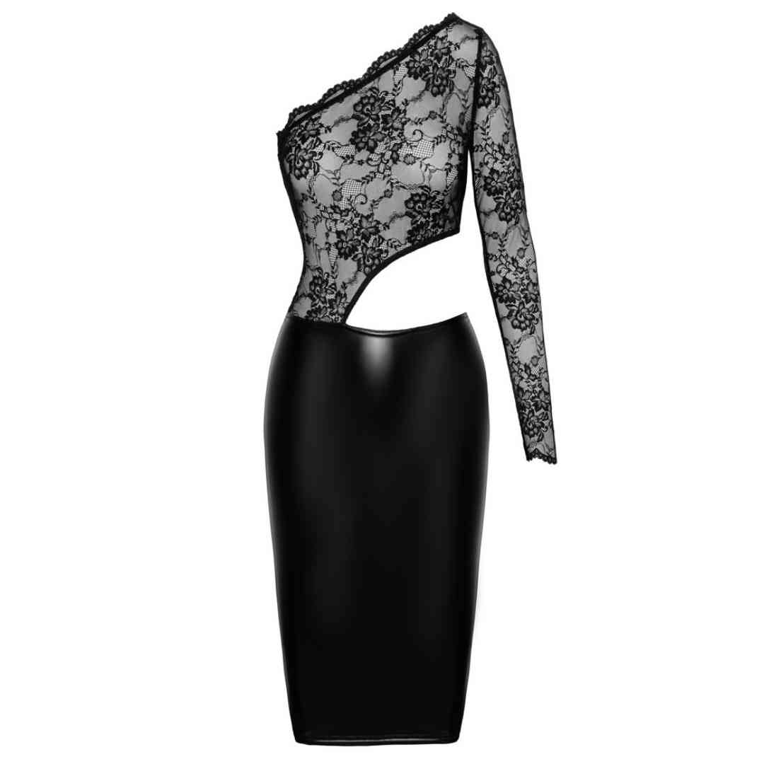 Kleid mit asymmetrischem Spitzen-Oberteil