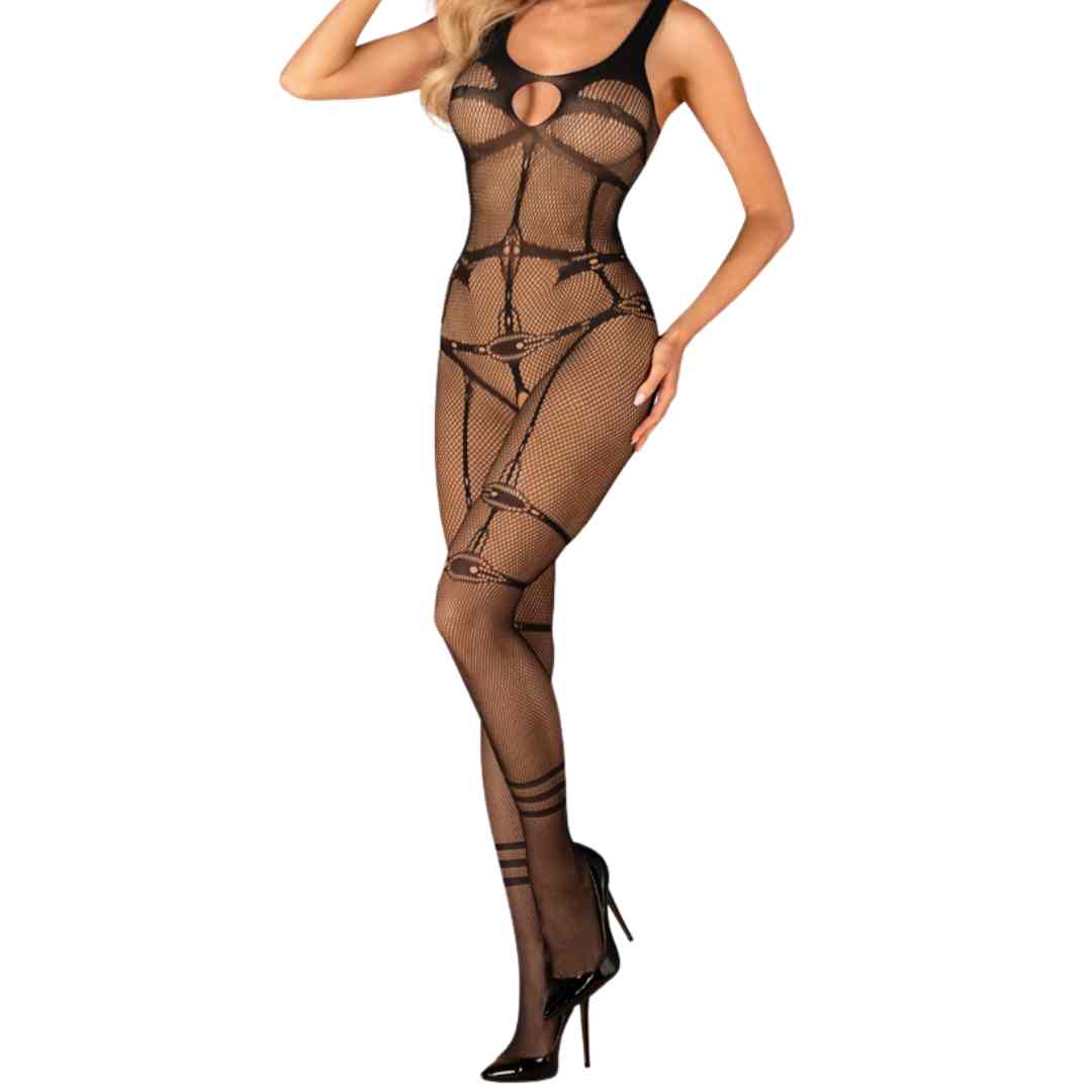 Catsuit mit Harness-Optik
