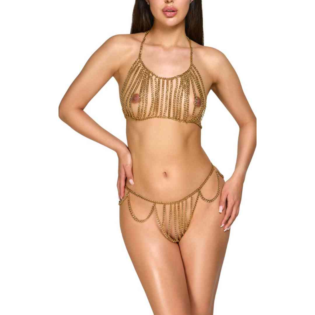Ketten-Bikini mit Neckholder Top