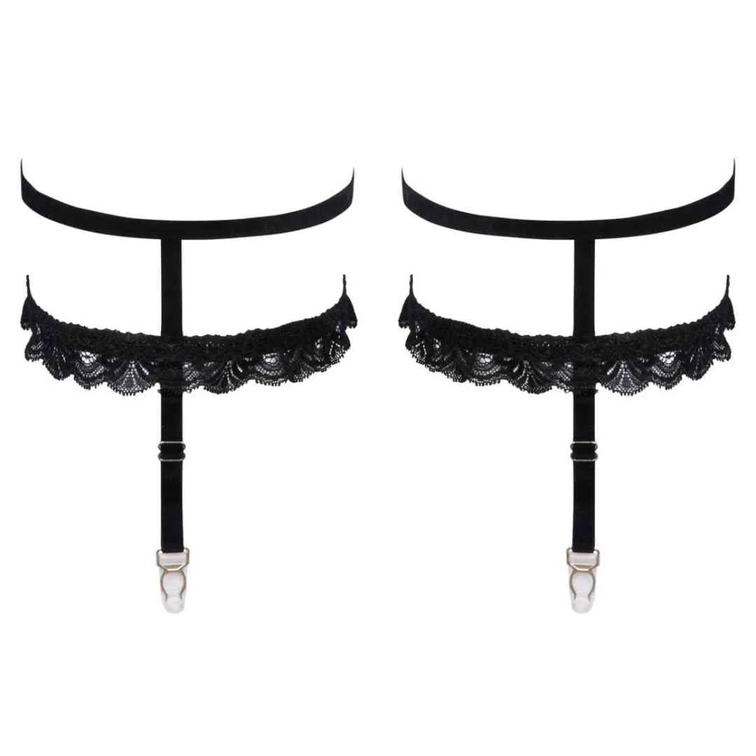 Doppel-Straps-Strumpfband mit Spitze
