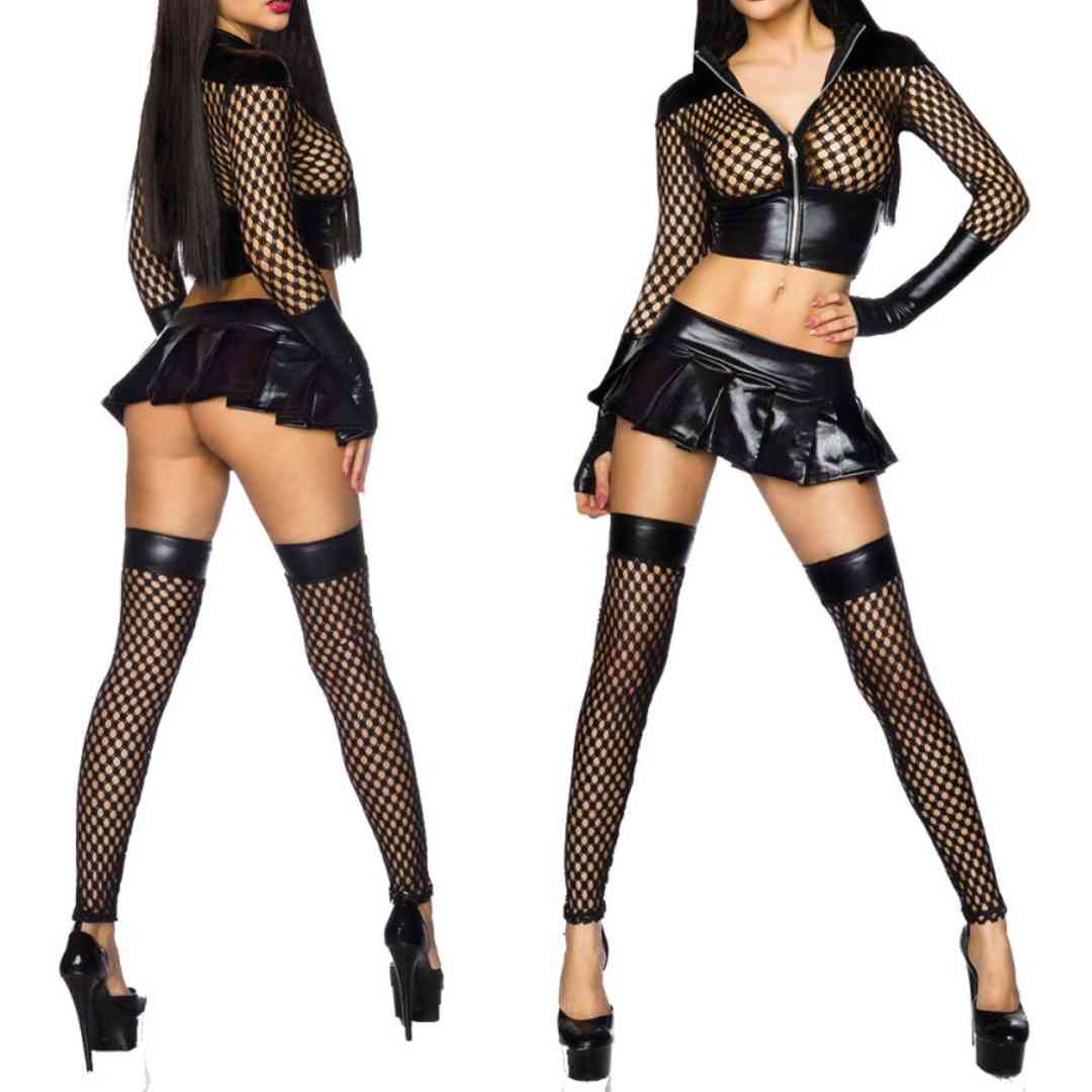 Netzoutfit in Wetlook Optik, M - SALE