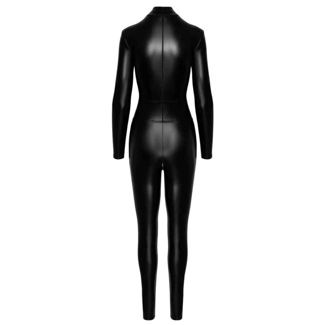 Wetlook Overall mit Zips und Ring