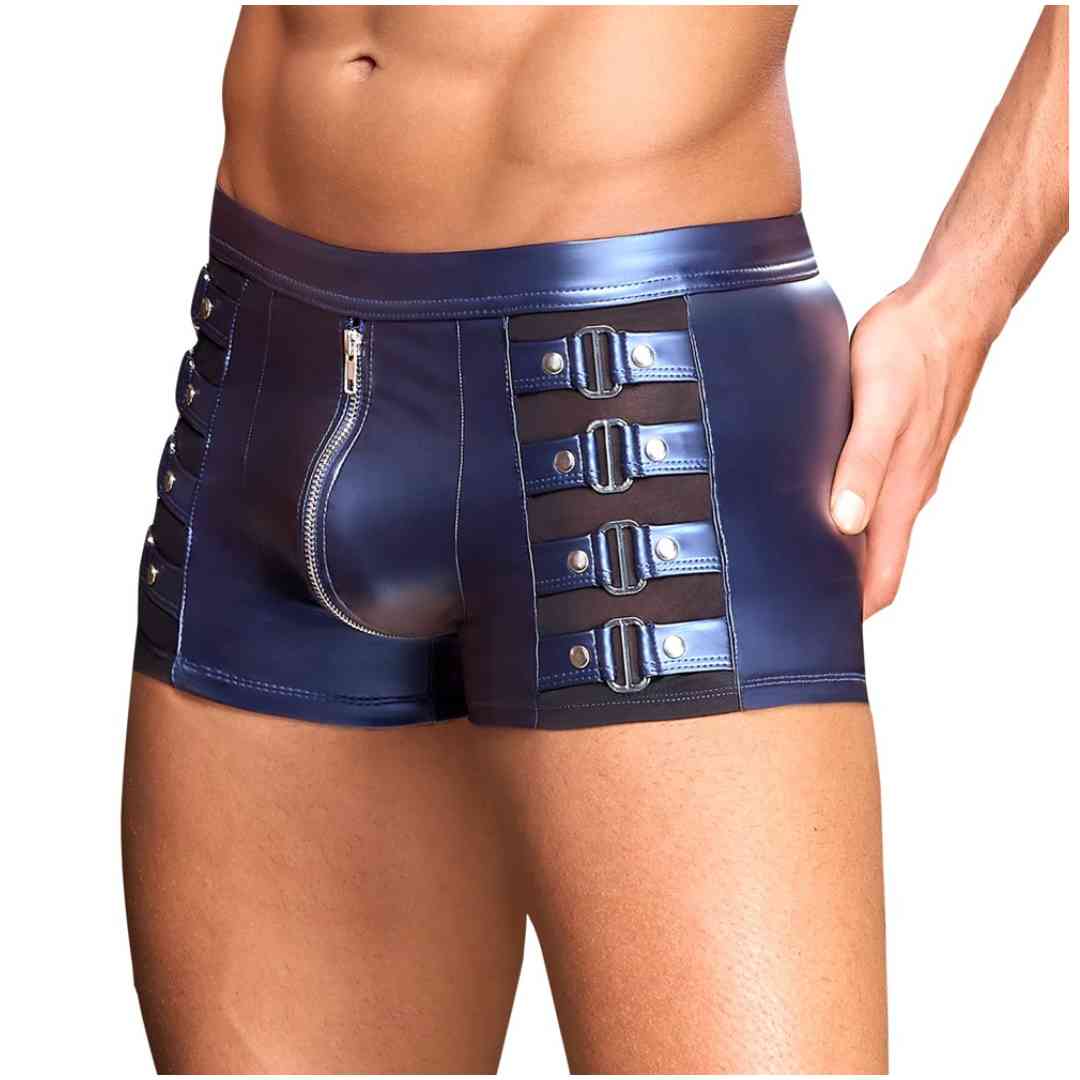 Pants im Metallic-Mattlook mit Powernet