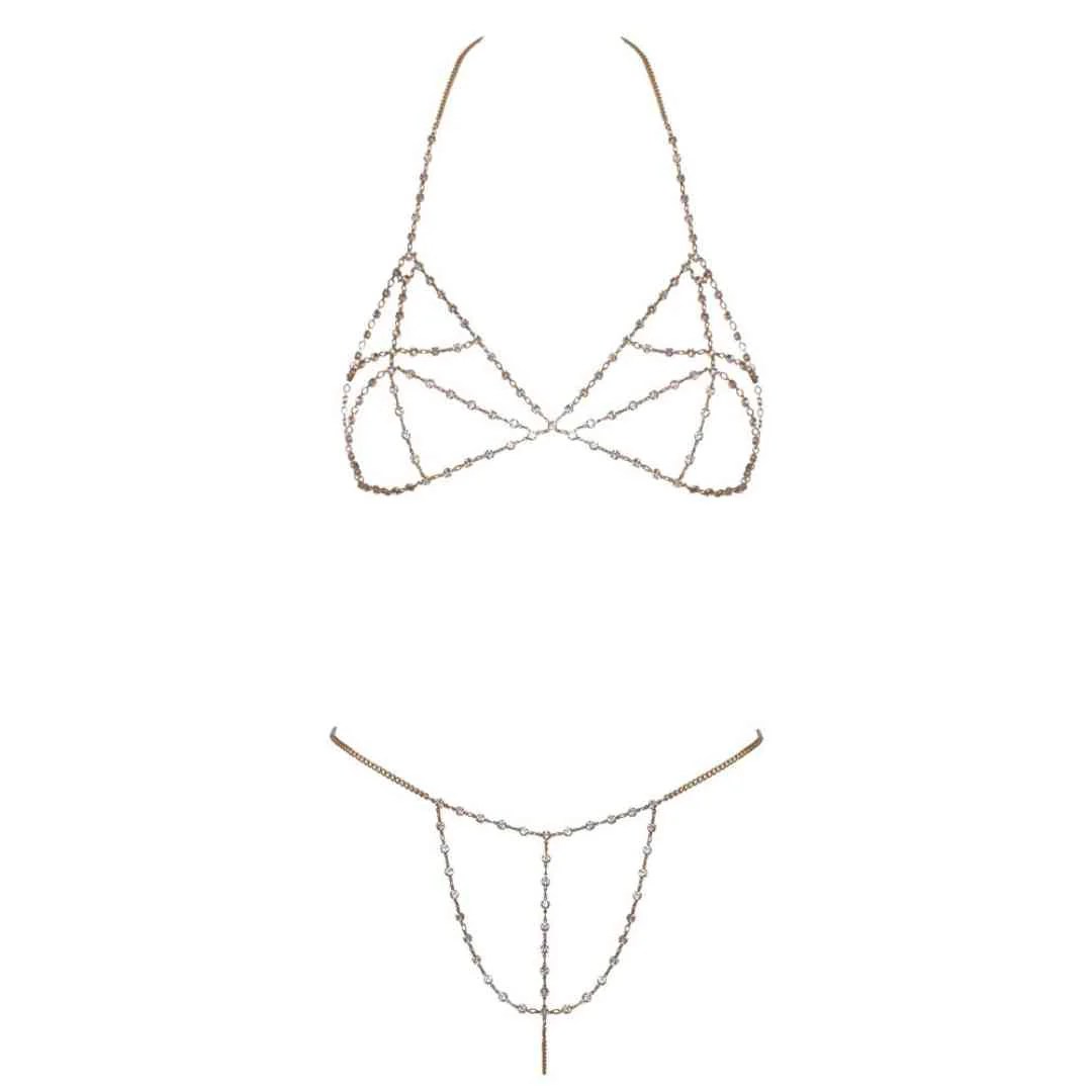 Ketten-Bikini mit Strasskettchen