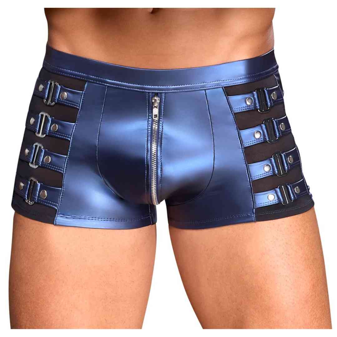 Pants im Metallic-Mattlook mit Powernet