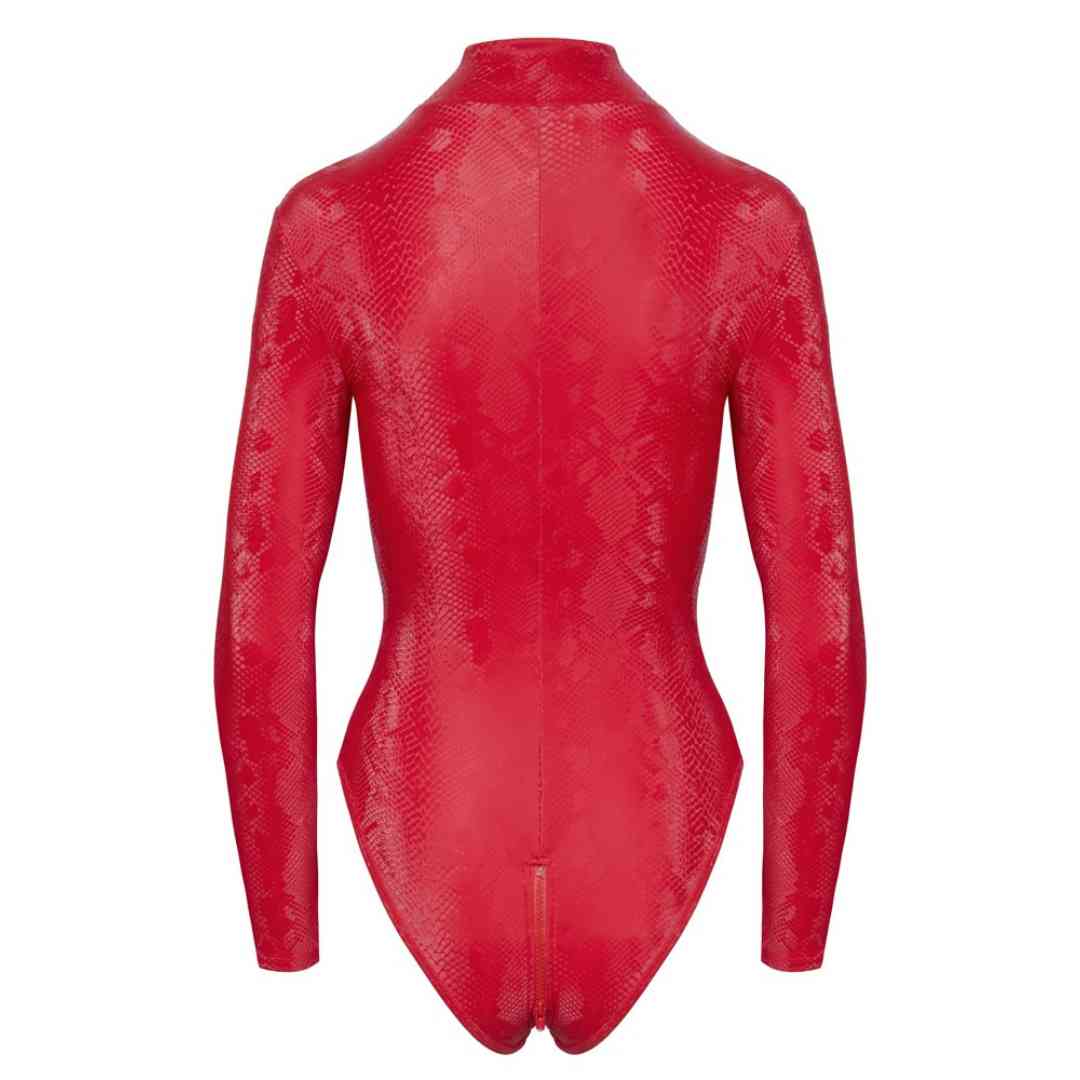 Body in roter Schlangenhaut-Optik