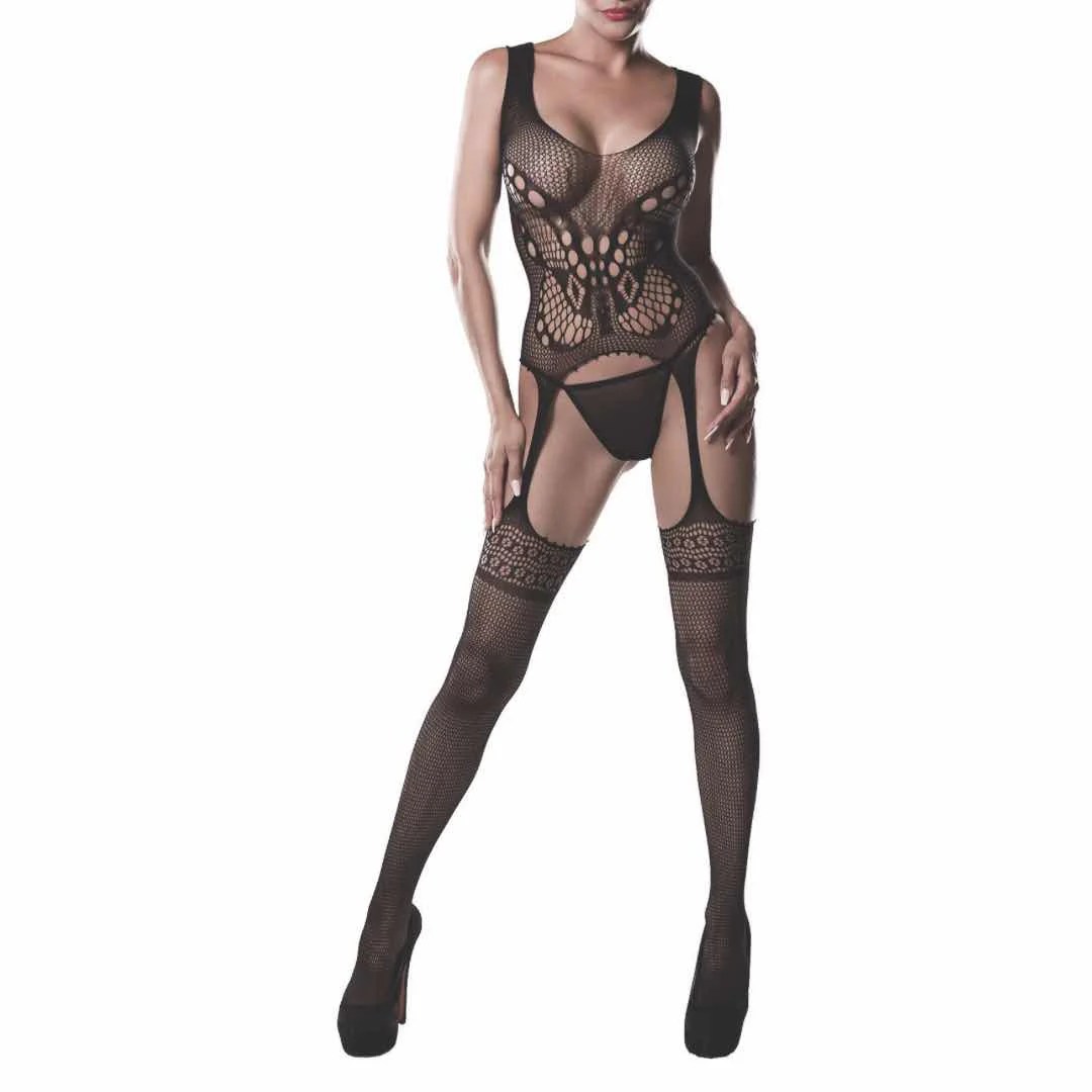 Bodystocking mit Straps-Optik