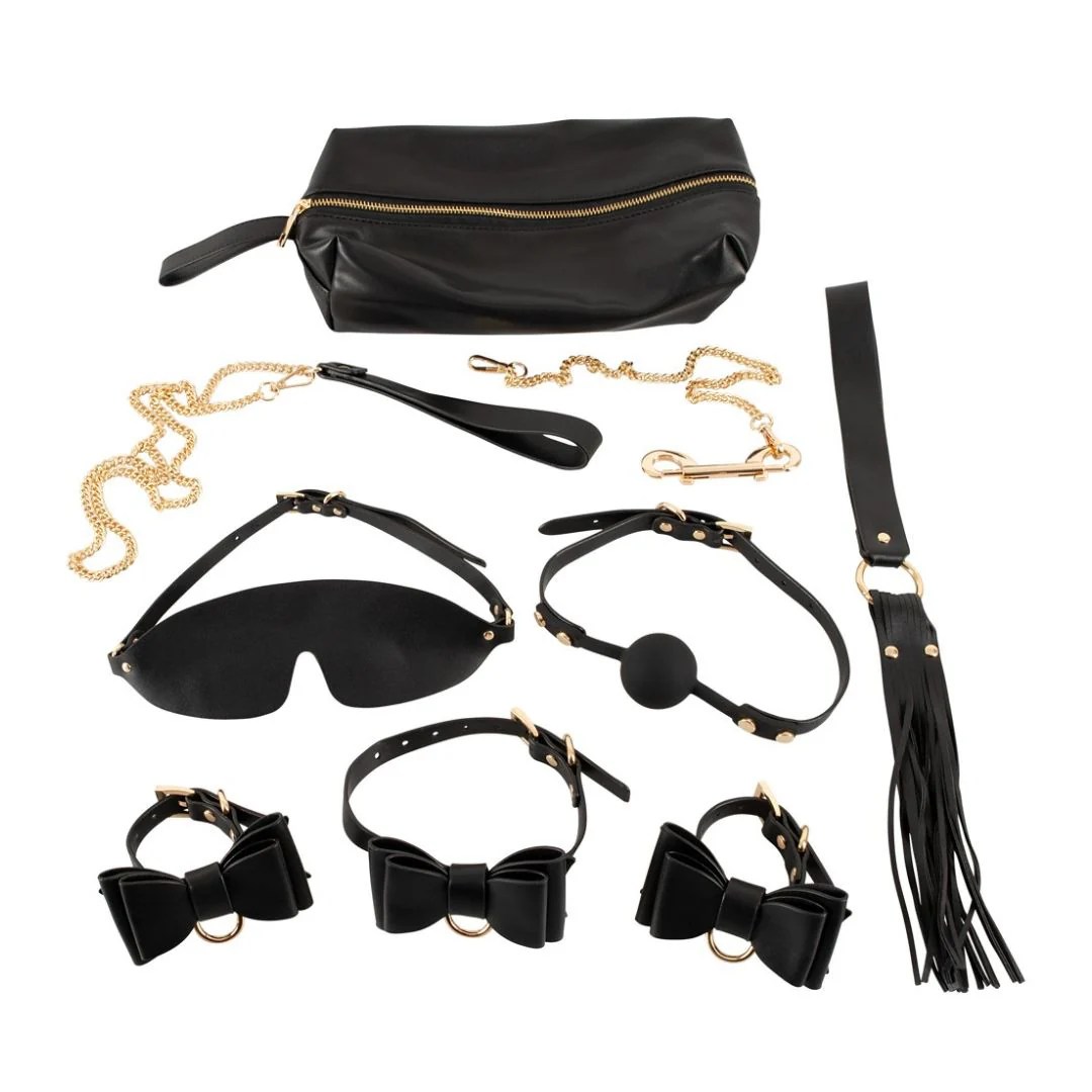 7-teiliges Bondage-Set plus Tasche in Lederoptik
