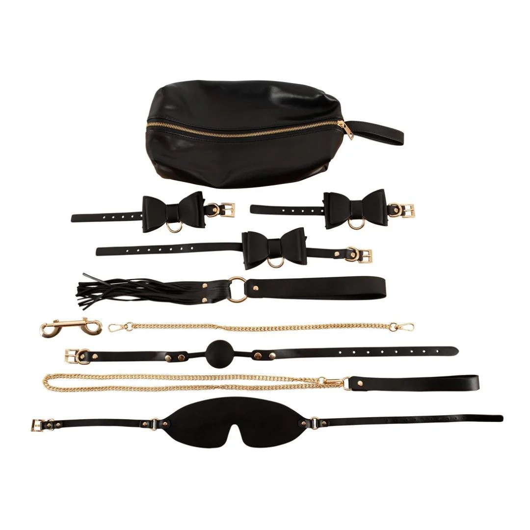 7-teiliges Bondage-Set plus Tasche in Lederoptik