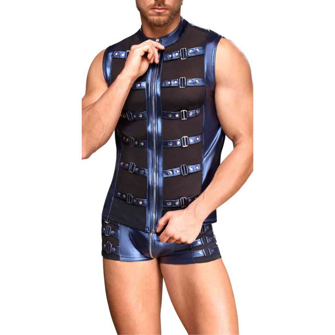 Shirt im Metallic-Mattlook mit Powernet