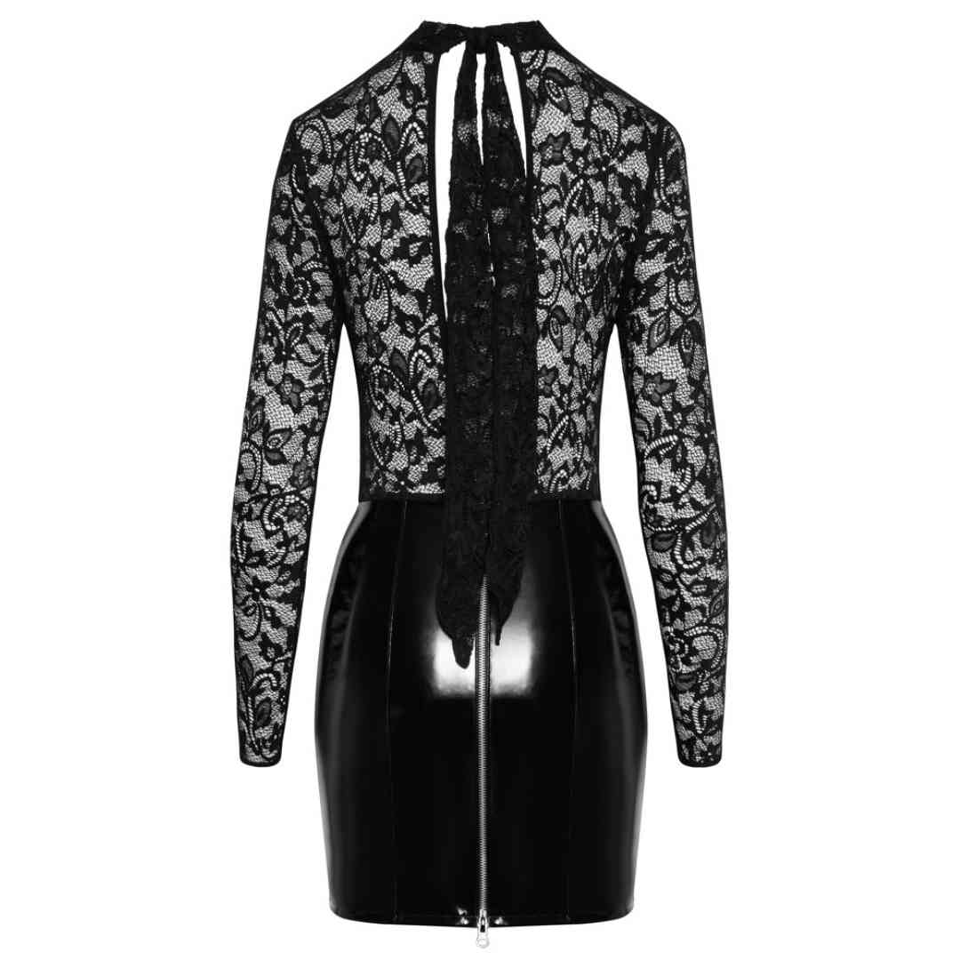 Langarm-Minikleid mit Stehkragen-Neckholder