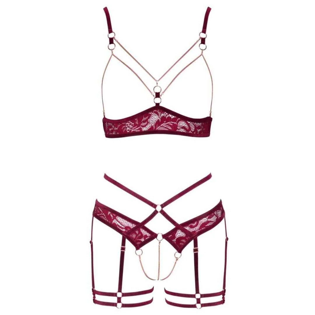 Ouvert-Set mit BH und Straps-Slip