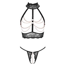 Ouvert-Set mit Top und String mit Samtbändern Ouvert-Set mit Top und String mit Samtbändern