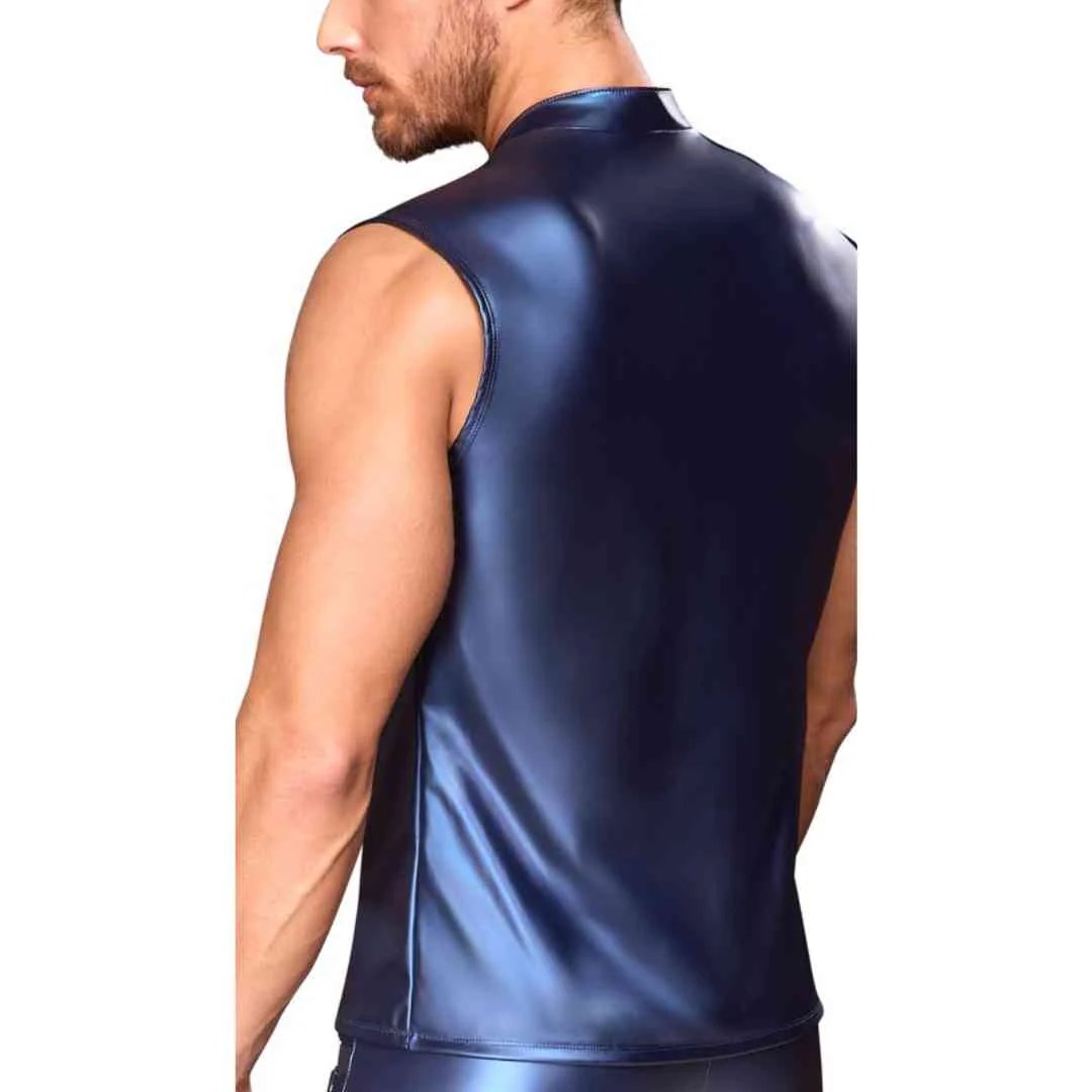 Shirt im Metallic-Mattlook mit Powernet
