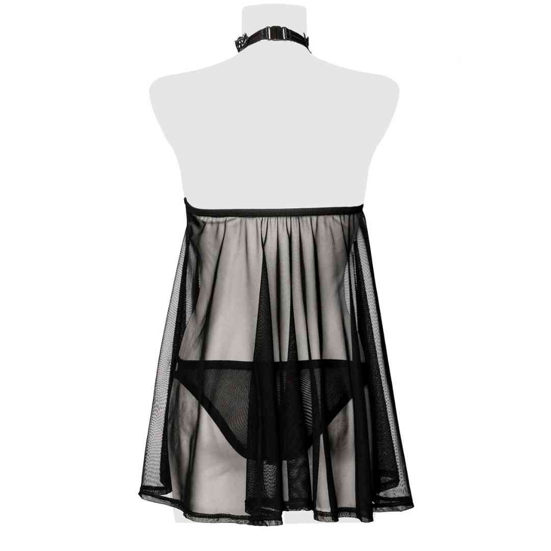 Negligé mit Häkelspitze plus Slip